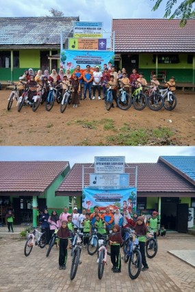 Wujud Kepedulian Pendidikan, PT Transcoal Pacific Tbk (Site Asam Asam) Menyalurkan Bantuan Sepeda untuk Tiga Sekolah Dasar